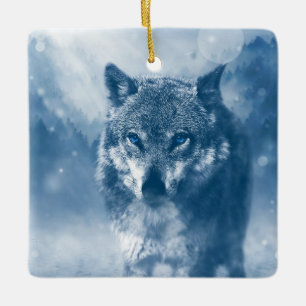 Wolf Ceramic Ornament