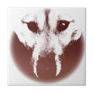 Wolf Ceramic Tile Wolf Pup Sled Dog Decor