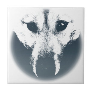 Wolf Ceramic Tile Wolf Pup Sled Dog Decor