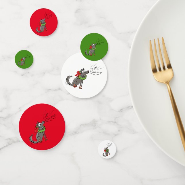 Wolf Christmas Funny Cute Kids Confetti (Group)