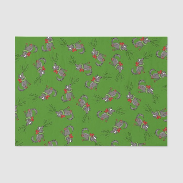 Wolf Christmas Funny Cute Kids Tissue Paper (Front)