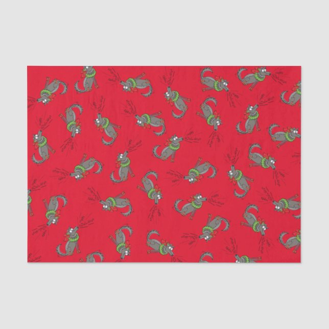 Wolf Christmas Funny Cute Kids Tissue Paper (Front)