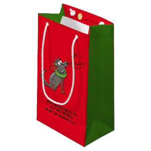 Wolf Christmas Funny Kids Cute Small Gift Bag