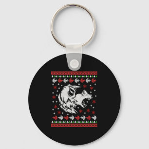 Wolf Christmas Keychain