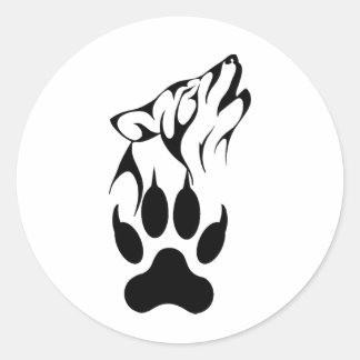 Wolf classic product round sticker