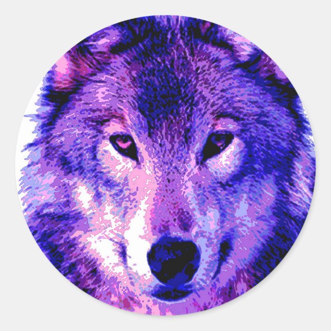 Wolf Classic Round Sticker (Front)
