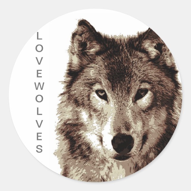 Wolf Classic Round Sticker (Front)