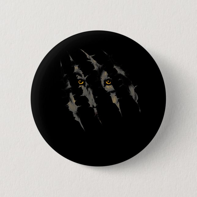 Wolf Claw scratch Wolves Forest Animal 2 Inch Round Button (Front)