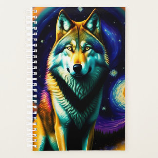 Wolf Colourful Painting Art Planner