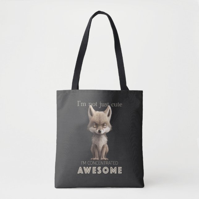 Wolf Concentrated Awesome Cute Adorable Funny  Tote Bag (Front)