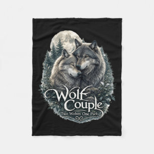 Wolf Couple Graphic Funny Wolf Lovers Wildlife Fleece Blanket