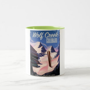 Wolf Creek Colorado Ski poster Two-Tone Coffee Mug