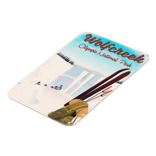 Wolf Creek Olympic National Park Travel poster. Magnet