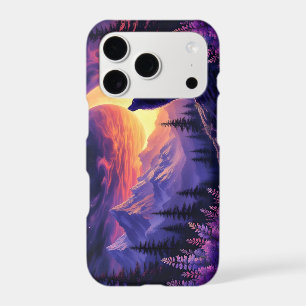 Wolf Crescent Moon Lavender Sunset
