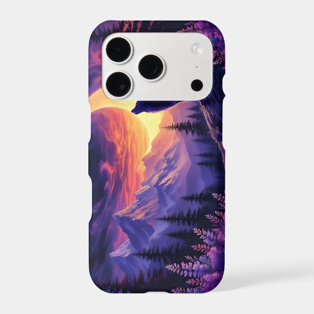 Wolf Crescent Moon Lavender Sunset (Back)