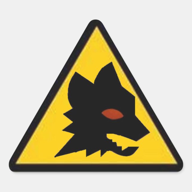 Wolf Crossing Triangle Sticker (Front)