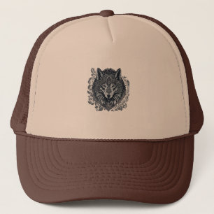 Wolf Cubism Tribal Art  Trucker Hat