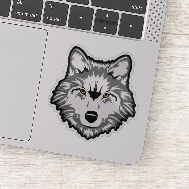 Wolf Custom-Cut Vinyl Sticker (Detail)