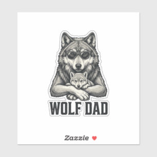 Wolf Dad Vintage Engraving Vector T-Shirt Design_1
