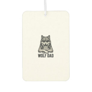 Wolf Dad Vintage Engraving Vector T-Shirt Design_1 Air Freshener