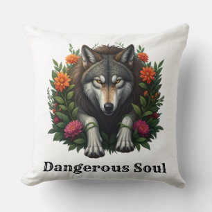 Wolf Dangerous Soul Throw Pillow