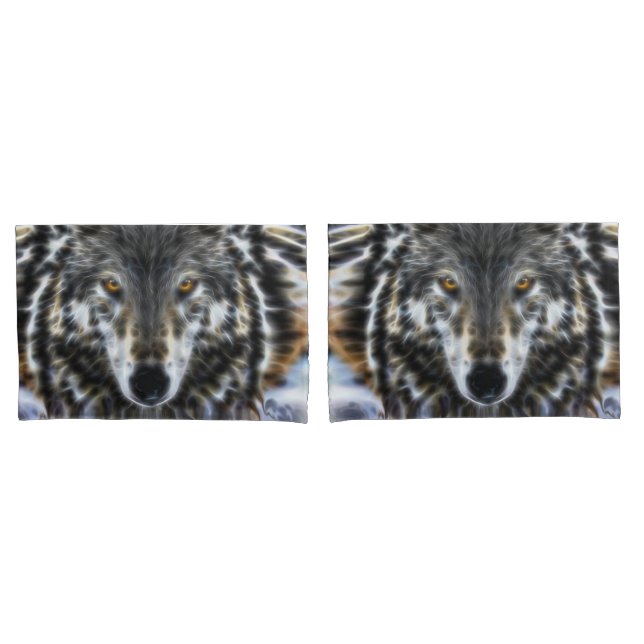 Wolf decor Inspirational Portrait Pillowcase (Front-Set)