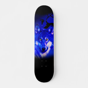 wolf design skateboard