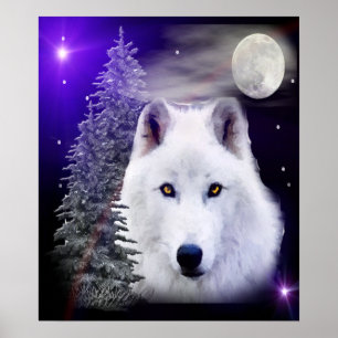 Wolf digital art poster