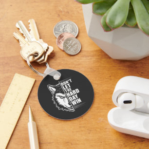 Wolf Don't Let The Hard Day Win Quote Art Keychain