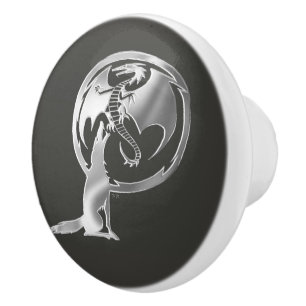 Wolf & Dragon Silver ceramic kob Ceramic Knob