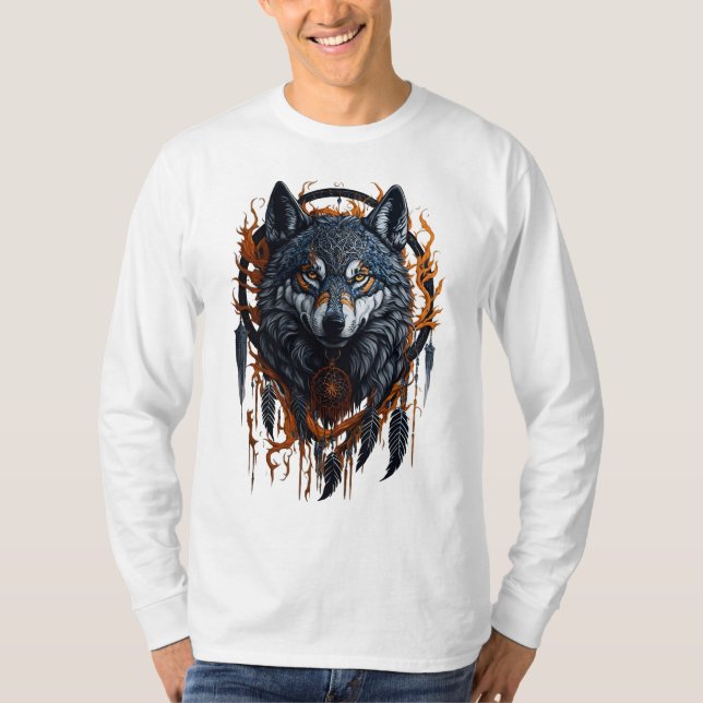 Wolf Dream Catcher T-Shirt (Front)