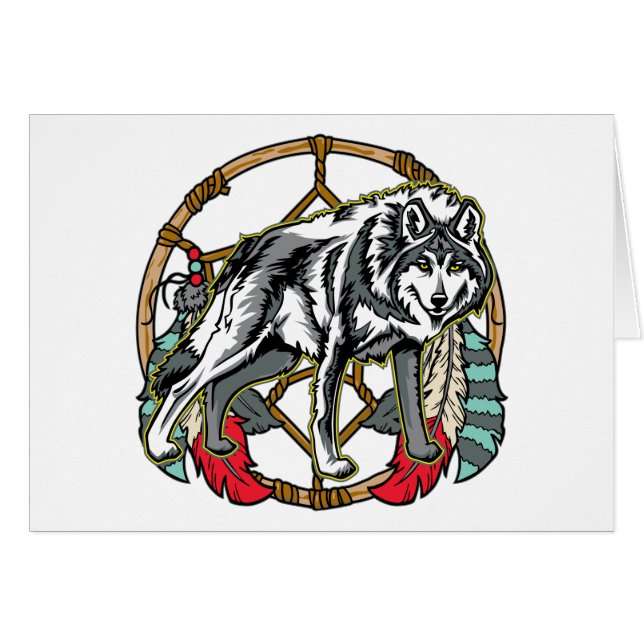 Wolf Dreamcatcher (Front Horizontal)