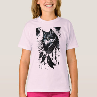 wolf, dreamcatcher, amulet, talisman T-Shirt
