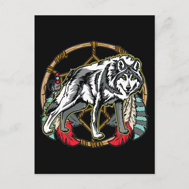 Wolf Dreamcatcher Postcard (Front)