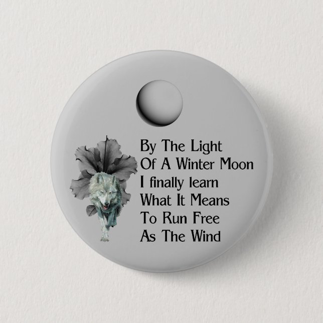 Wolf Dreams 2 Inch Round Button (Front)