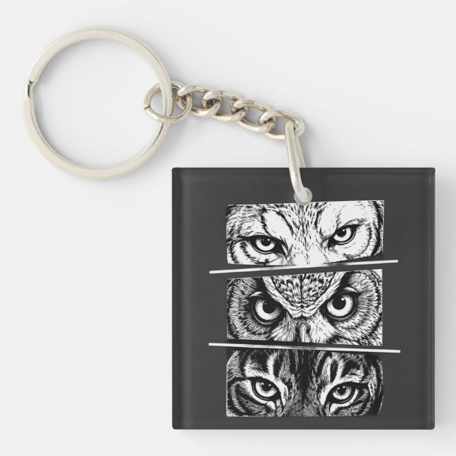 Wolf Eagle Tiger Trinity Keychain (Front)