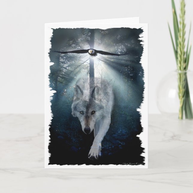 WOLF & EAGLE Wildlife Series Card (Front)