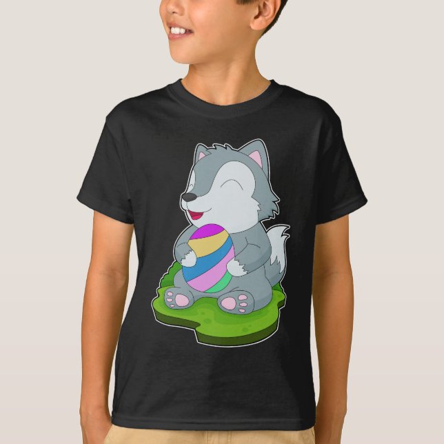 Wolf Easter Easter egg T-Shirt (Front)