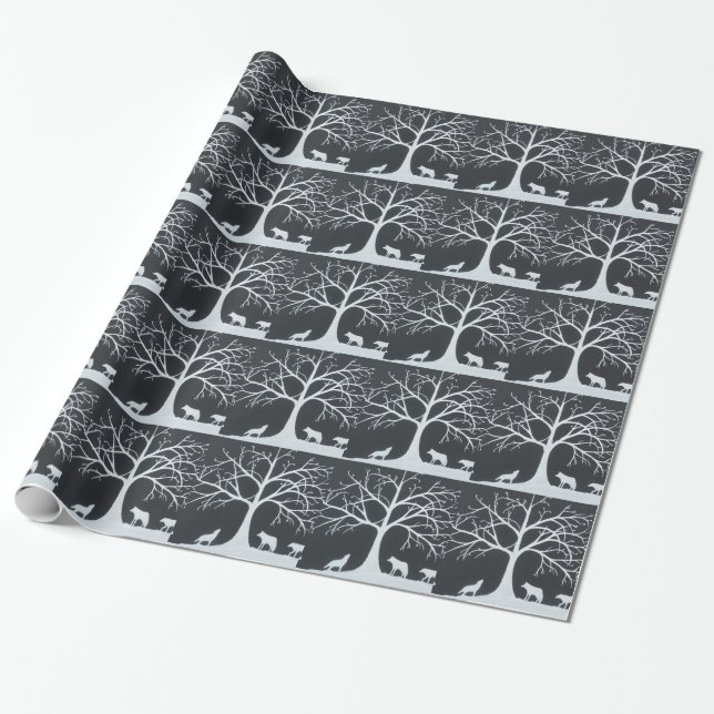 Wolf Eclipse Wrapping Paper (Unrolled)