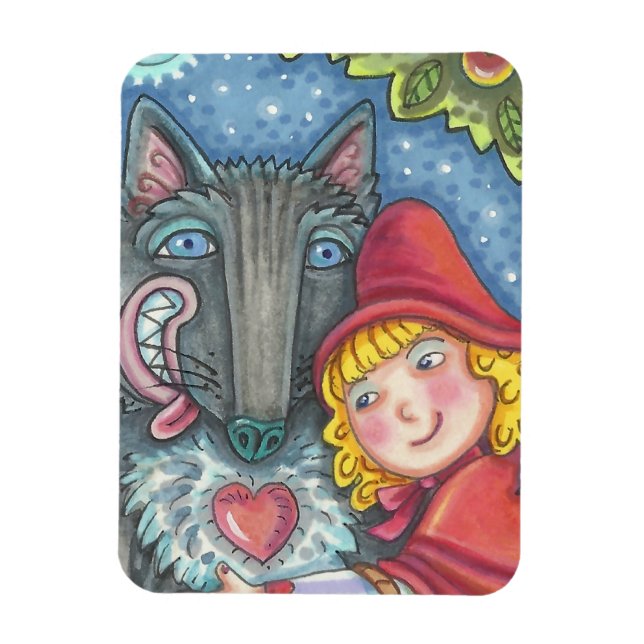 Wolf Et Chaperon Rouge MAGNET *Personnaliser (Vertical)