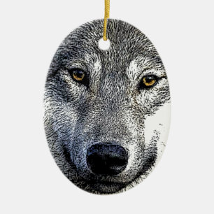 Wolf Eyes Artwork Ceramic Ornament
