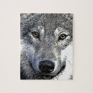 Wolf Eyes Artwork Jigsaw Puzzle
