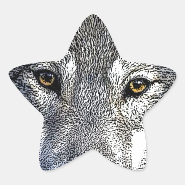 Wolf Eyes Artwork Star Sticker (Front)