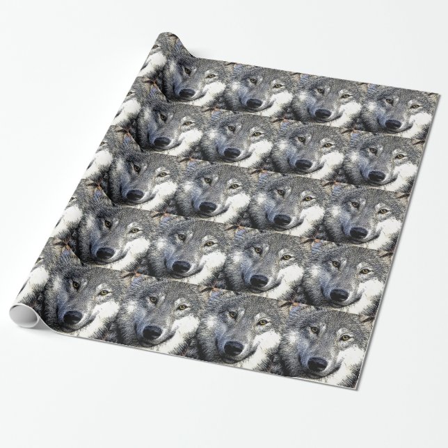 Wolf Eyes Artwork Wrapping Paper (Unrolled)