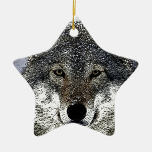Wolf Eyes Ceramic Ornament