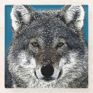 Wolf Eyes Glass Coaster