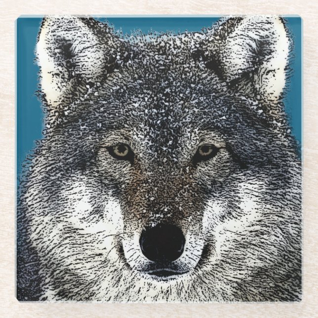 Wolf Eyes Glass Coaster (Front)
