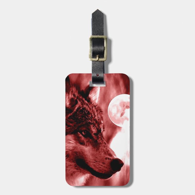 Wolf Eyes & Moon Luggage Tags (Front Vertical)