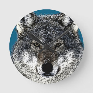 Wolf Eyes Round Clock