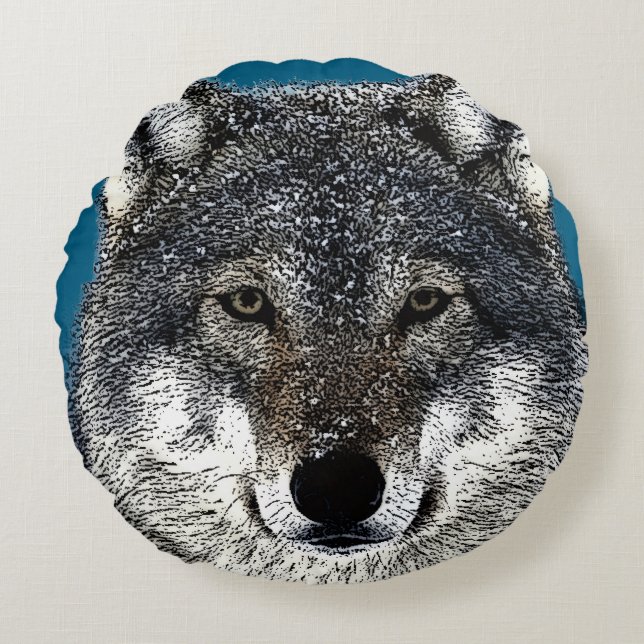 Wolf Eyes Round Pillow (Front)